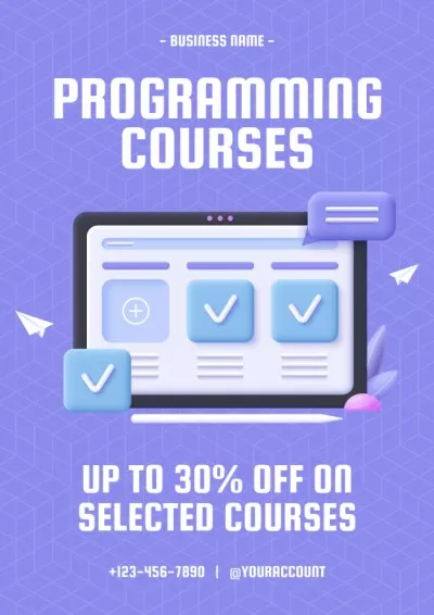 Discount on Selected Programming Courses Classroom Posters