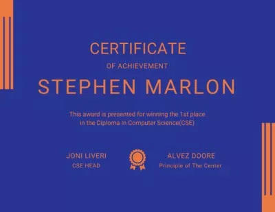 Award for Achievement in Computer Science Certificates