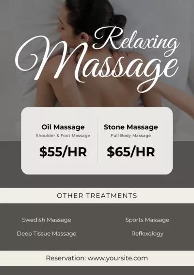 Massage Therapy Offer Pharmacy Posters