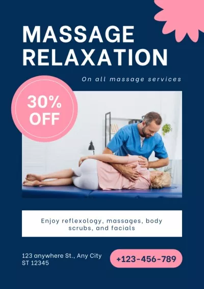Discount on Massage Therapist Services Pharmacy Posters