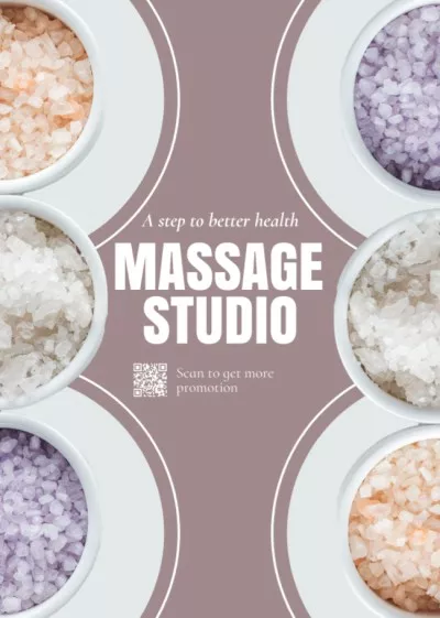 Massage Salon Ad with Various Sea Salt Babysitting Flyers