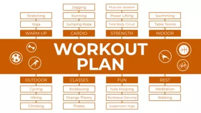 Workout Plan With Sports And Icons Mind map