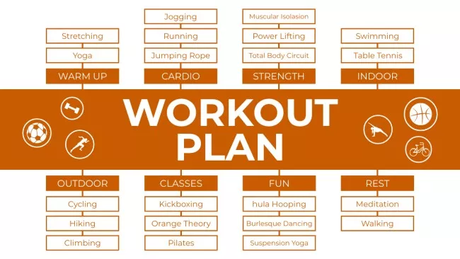 Workout Plan With Sports And Icons