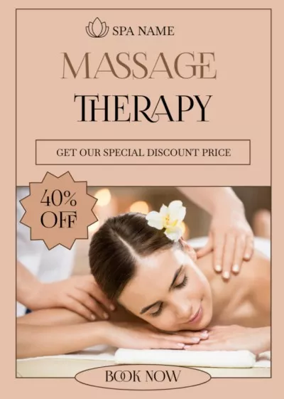 Offering Relaxing Massages and Body Treatments Babysitting Flyers