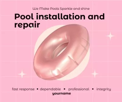 Pool Cleaning and Repair Service Offer on Pink