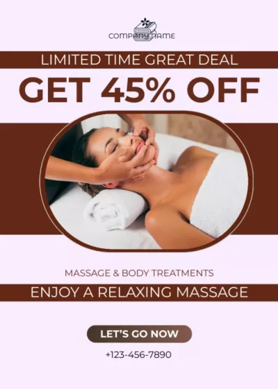 Discount on Facial Massage Therapy Babysitting Flyers