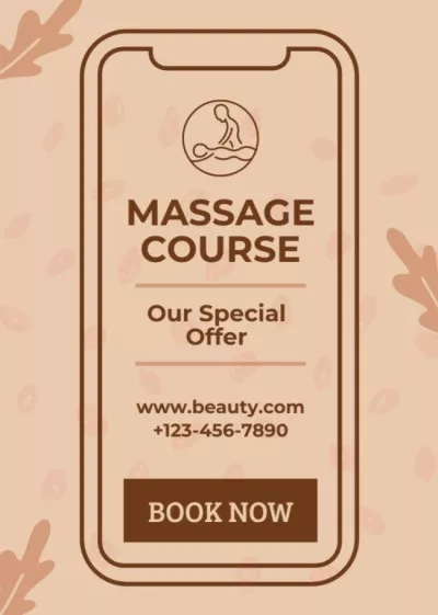 Bodywork and Massage Sessions Course With Booking Babysitting Flyers