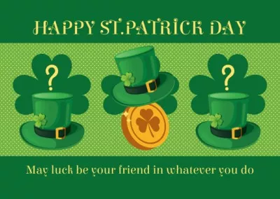Happy St. Patrick's Day Greeting with Green Hats Good Luck Cards