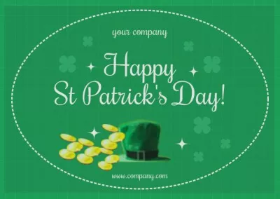 Happy St. Patrick's Day Greeting with Green Hat Good Luck Cards