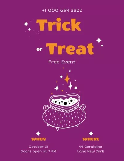 Halloween Event Ad with Magic Ball and Tarot Cards