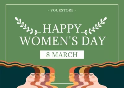 International Women's Day Celebration with Creative Illustration Postcards