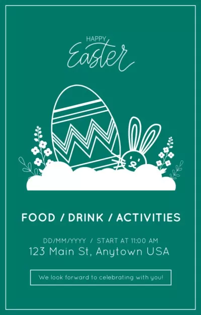 Cute Illustration of Easter Festival Announcement Easter Invitations