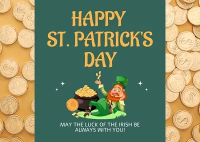 Happy St. Patrick's Day Greeting with Red Bearded Man Good Luck Cards