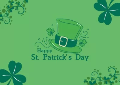 Festive St. Patrick's Day Greeting with Green Hat Good Luck Cards