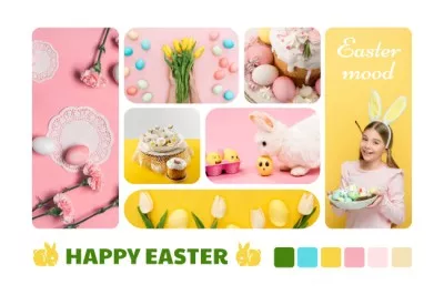 Bright Collage of Easter Celebration Mood Board