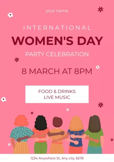 Party Announcement on International Women's Day Schedule Planner