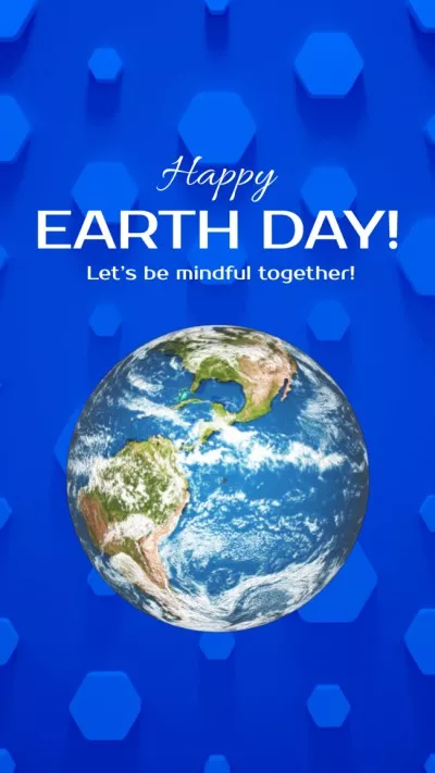 Earth Day Greeting With Planet Rotating