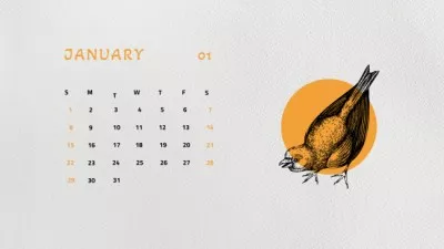 Creative Sketch of Cute Bird Photo Calendars