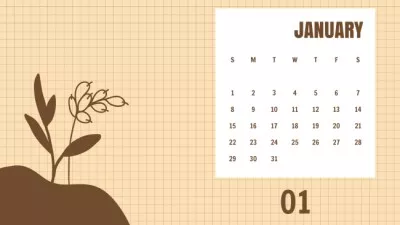 Cute Illustration of Brown Flowers Photo Calendars