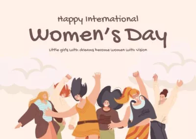 Cheerful Women on International Women's Day Greeting Card Maker