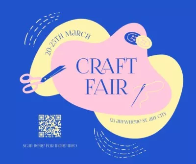 Craft Fair Invitation on Blue