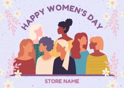International Women's Day with Diverse Women Together Greeting Card Maker