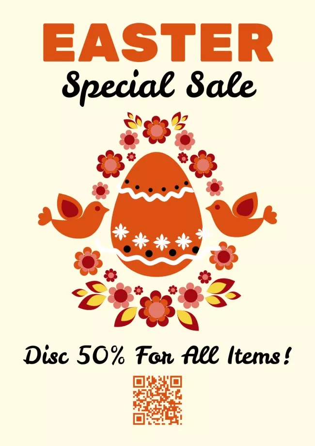Special Easter Sale Promotion with Traditional Painted Eggs