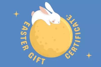 Easter Promotion with Rabbit on Moon Gift Certificate