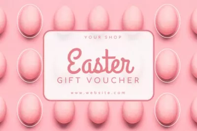 Easter Offer with Rows of Painted Pink Eggs Gift Certificate