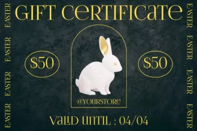 Easter Offer with Decorative Rabbit Gift Certificate