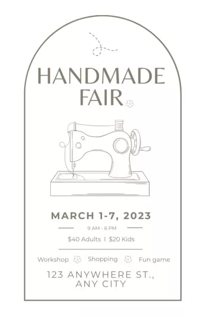 Craft Fair Announcement with Sewing Machine Invitations