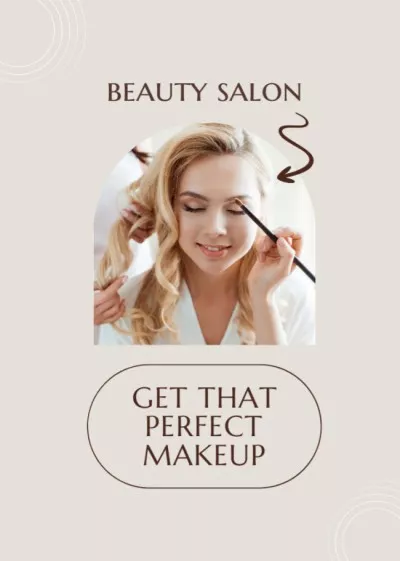 Offer of Perfect Makeup in Beauty Salon Flyers