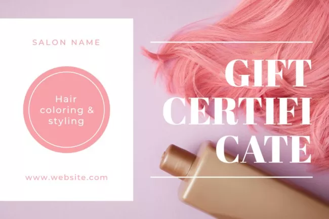 Coloring Offer in Beauty Salon with Pink Hair