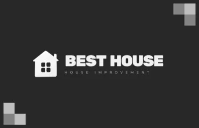Best House Improvement Service Dark Grey Business Cards