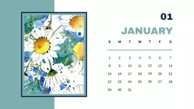 Creative Watercolor Illustration of Wildflowers Photo Calendars
