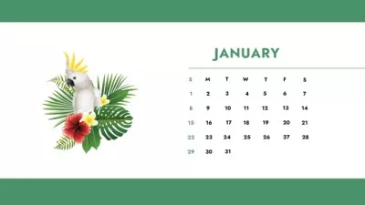 Illustration of Cute Tropical Birds Calendars