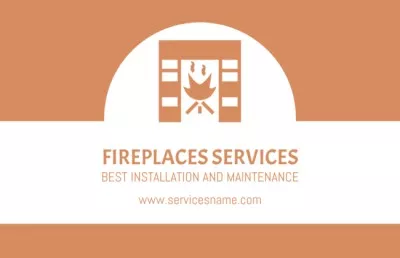 Fireplaces Services Beige Business Cards