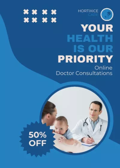 Discount Offer on Consultations in Clinic Babysitting Flyers