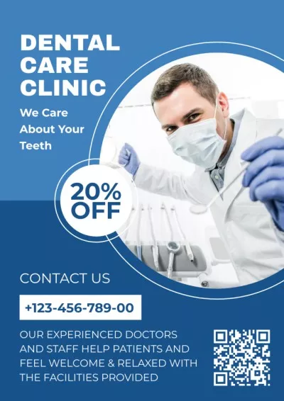 Discount Offer in Dental Care Clinic Pharmacy Posters