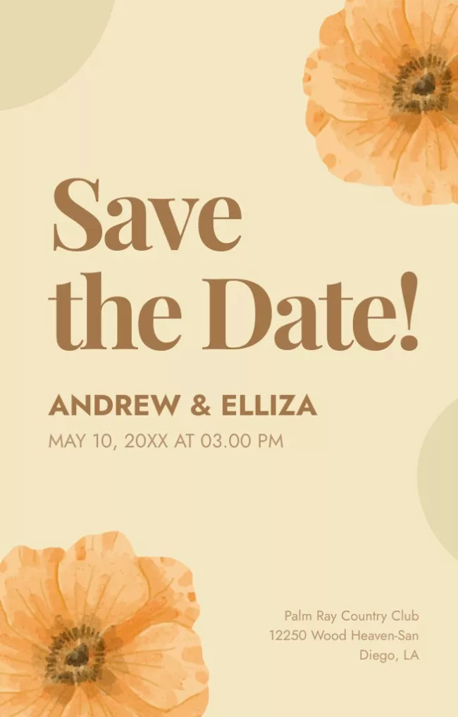 Save the Date Card for Wedding