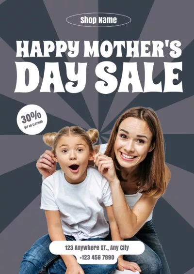 Mother's Day Sale with Funny Mom and Daughter Funny Posters