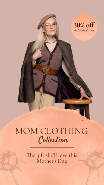 Mom Clothing Collection With Discount On Mother's Day Facebook Stories