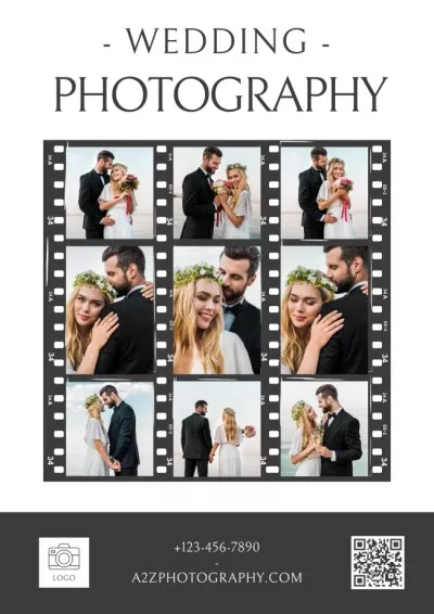 Photography Studio Offer with Happy Wedding Couple Photo Posters