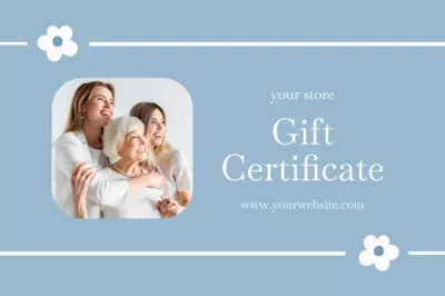 Mother's Day Greeting with Daughters and Elder Mother Gift Certificate