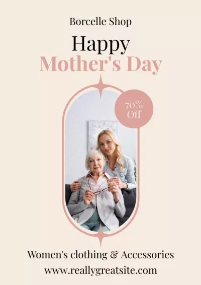 Daughter with Elder Mom on Mother's Day Posters