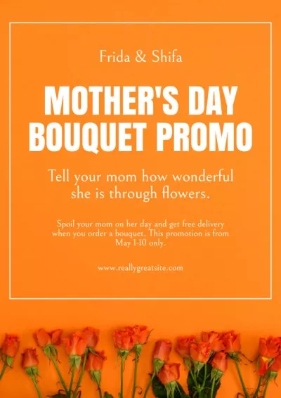 Offer of Bouquets on Mother's Day Schedule Planner