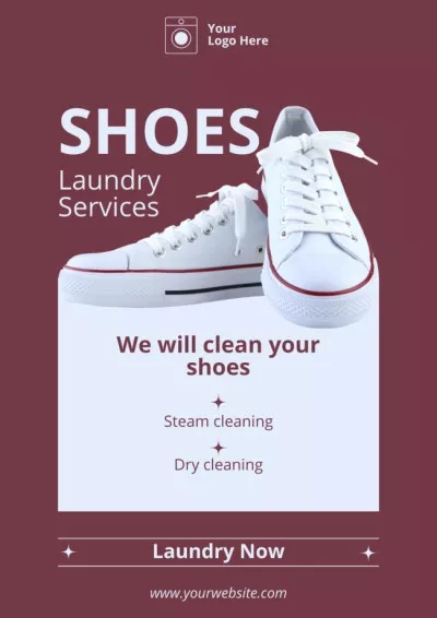 Laundry Shoes Service Offer Hand Washing Posters