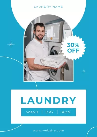 Offer Discounts on Laundry Service Hand Washing Posters