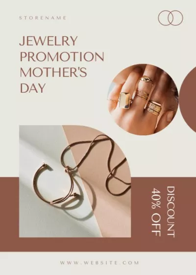 Woman in Beautiful Rings on Mother's Day Flyers