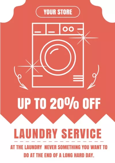 Offer Discounts on Laundry Service in Red Hand Washing Posters